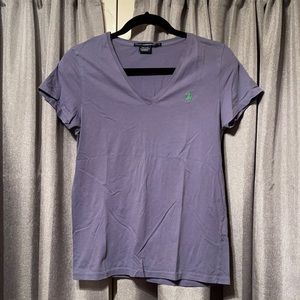 Purple Ralph Lauren V-Neck Tee